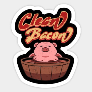 Retro Funny Pig Barbeque Smoker I Love Pigs Clean Bacon Joke Sticker